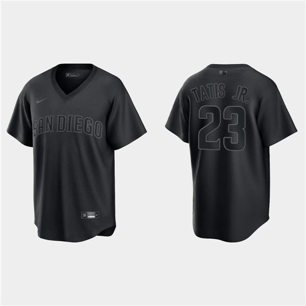 San Diego Padres #23 Fernando Tatis Jr. Black Pitch Black Fashion Replica Stitched Jersey