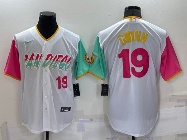 San Diego Padres #19 Tony Gwynn White 2022 City Connect Cool Base Stitched Baseball Jersey