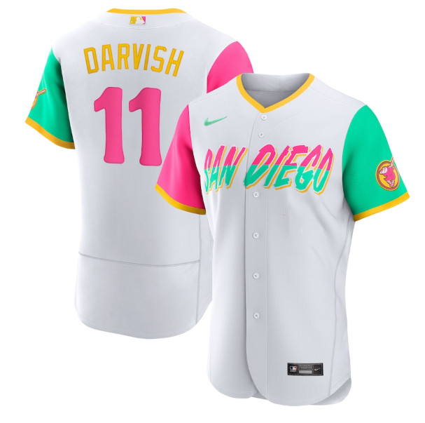 San Diego Padres #11 Yu Darvish 2022 White City Connect Flex Base Stitched Baseball Jersey