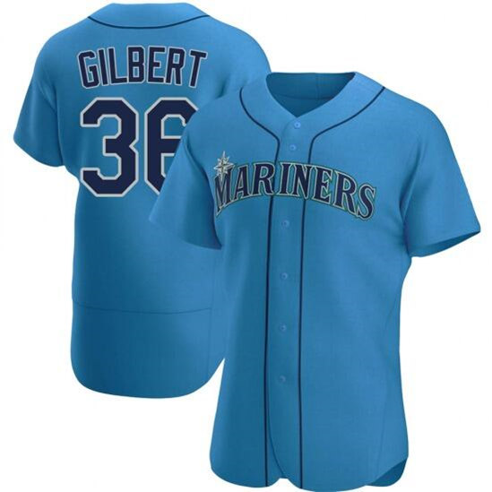 Seattle Mariners #36 Logan Gilbert Royal Flex Base Stitched Jersey