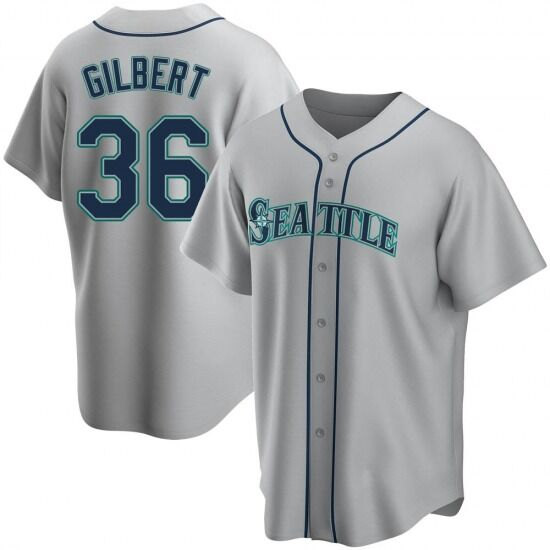 Seattle Mariners #36 Logan Gilbert Gray Cool Base Stitched Jersey