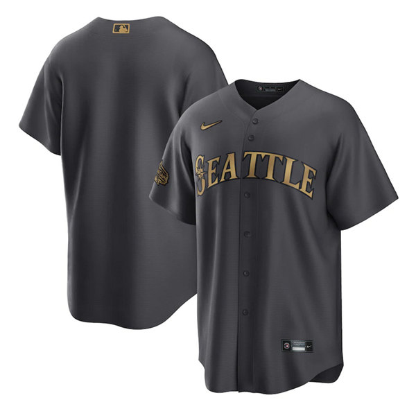 Seattle Mariners Blank Charcoal 2022 All-Star Cool Base Stitched Jersey