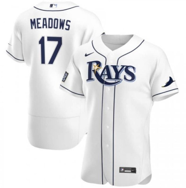 Tampa Bay Rays #17 Austin Meadows White Flex Base Stitched Jersey