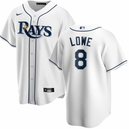 Tampa Bay Rays #8 Brandon Lowe White Cool Base Stitched Jersey