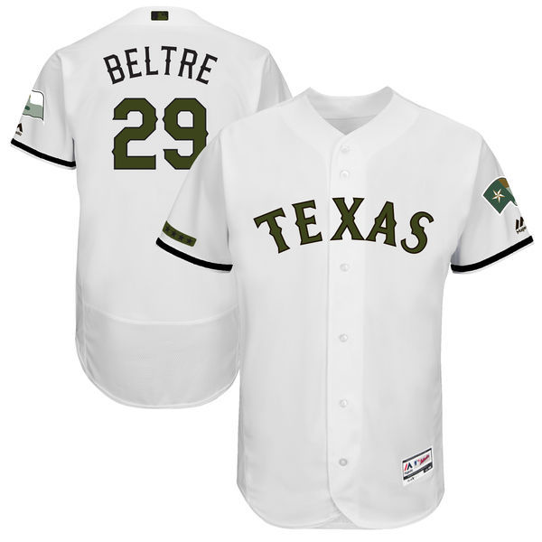 Texas Rangers #29 Adrian Beltre Majestic White 2017 Memorial Day Authentic Collection Flex Base Player Stitched Jersey
