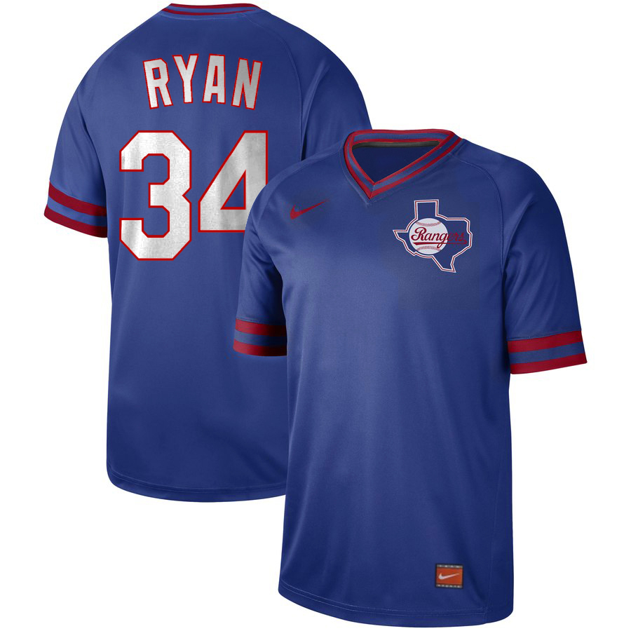 Texas Rangers #34 Nolan Ryan Royal Cooperstown Collection Legend Stitched Jersey