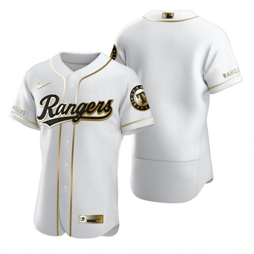Texas Rangers Blank 2020 White Golden Flex Base Stitched Jersey