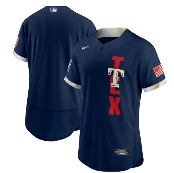 Texas Rangers Blank 2021 Navy All-Star Flex Base Stitched Jersey