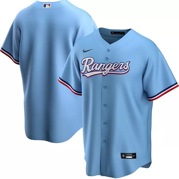 Texas Rangers Blank Light Blue Stitched Baseball Jersey