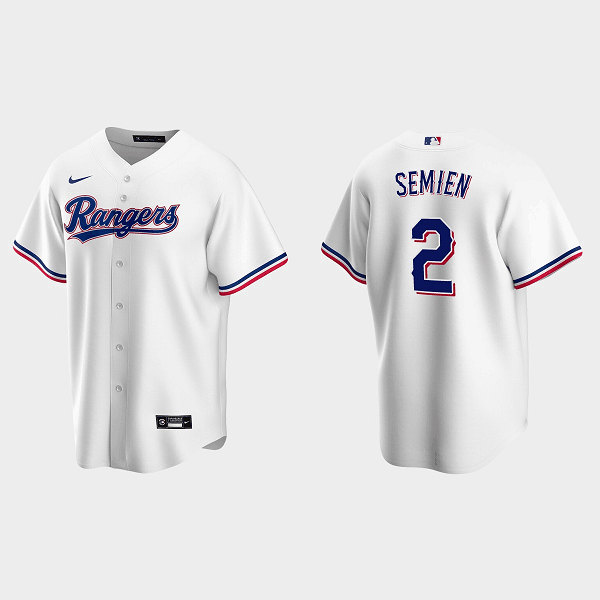 Texas Rangers #2 Marcus Semien White Cool Base Stitched Baseball Jersey