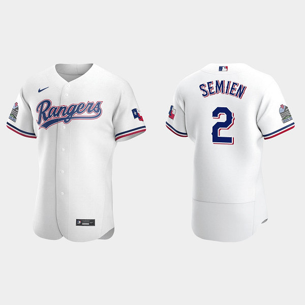 Texas Rangers #2 Marcus Semien White Flex Base Stitched Jersey