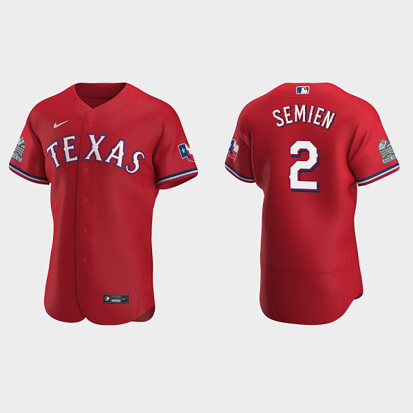 Texas Rangers #2 Marcus Semien Red Flex Base Stitched Jersey