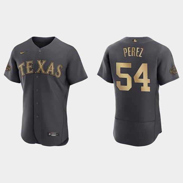 Texas Rangers #54 Martin Perez Charcoal 2022 All-Star Flex Base Stitched Baseball Jersey