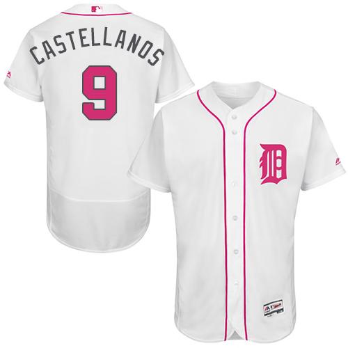 Tigers #9 Nick Castellanos White Flexbase Authentic Collection 2016 Mother's Day Stitched Jersey