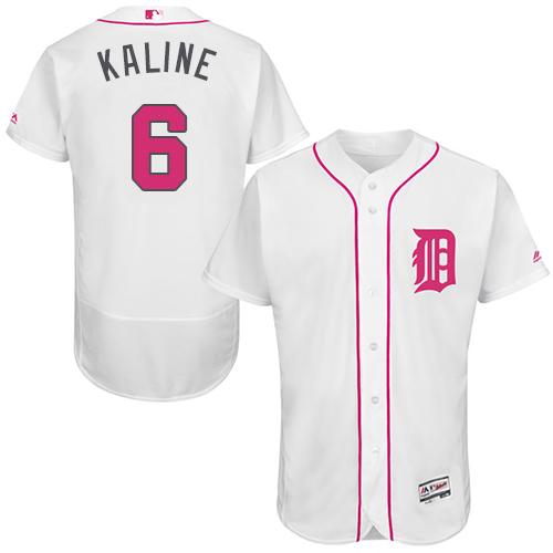 Tigers #6 Al Kaline White Flexbase Authentic Collection 2016 Mother's Day Stitched Jersey