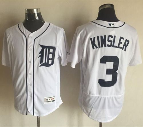 Tigers #3 Ian Kinsler White Flexbase Authentic Collection Stitched Jersey