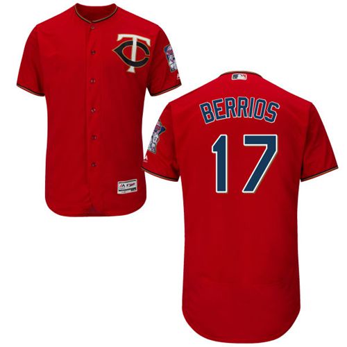 Twins #17 Jose Berrios Red Flexbase Authentic Collection Stitched Jersey