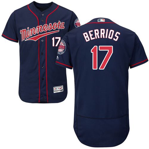 Twins #17 Jose Berrios Navy Blue Flexbase Authentic Collection Stitched Jersey