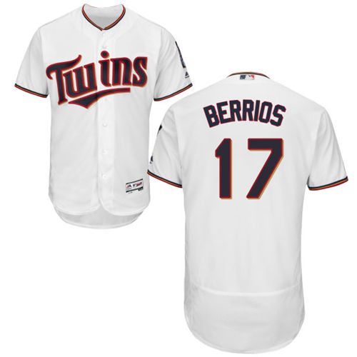 Twins #17 Jose Berrios White Flexbase Authentic Collection Stitched Jersey