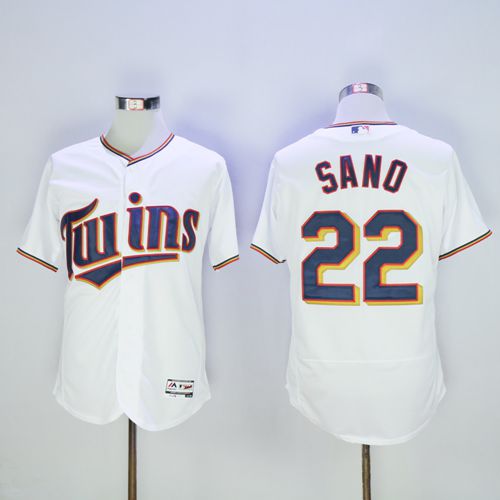 Twins #22 Miguel Sano White Flexbase Authentic Collection Stitched Jersey