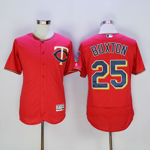 Twins #25 Byron Buxton Red Flexbase Authentic Collection Stitched Jersey