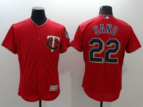 Twins #22 Miguel Sano Red Flexbase Authentic Collection Stitched Jersey