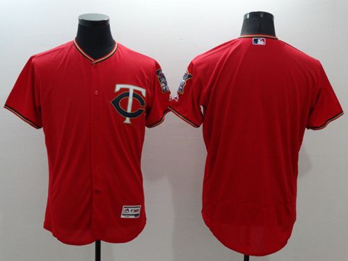 Twins Blank Red Flexbase Authentic Collection Stitched Jersey