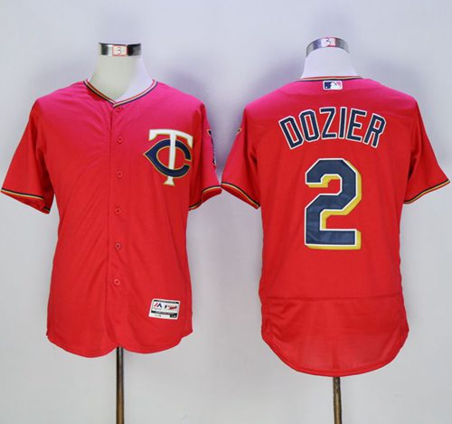 Twins #2 Brian Dozier Red Flexbase Authentic Collection Stitched Jersey