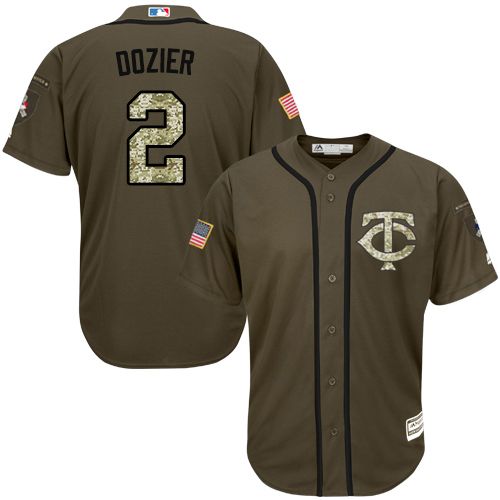 Twins #2 Brian Dozier Green Salute To Service Stitched Jersey