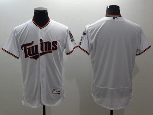 Twins Blank White Flexbase Authentic Collection Stitched Jersey