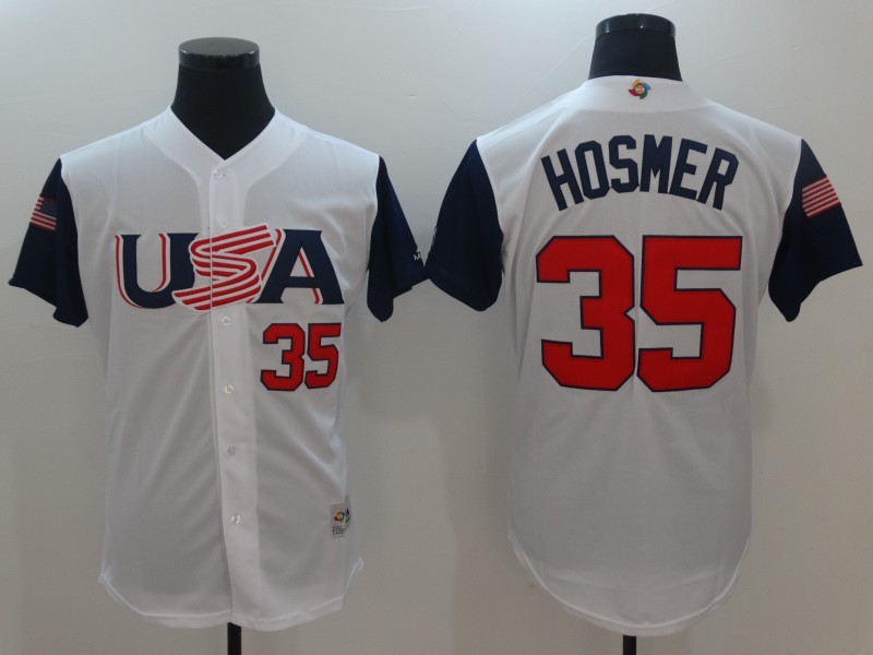 USA Baseball #35 Eric Hosmer White 2017 World Baseball Classic Stitched WBC Jersey