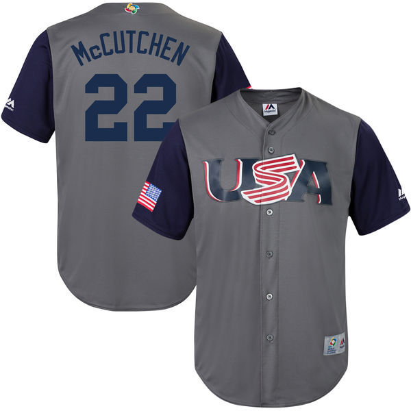 USA Baseball #22 Andrew McCutchen Gray 2017 World Baseball Classic Stitched WBC Jersey