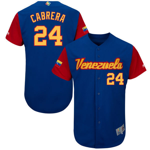 Venezuela Baseball #24 Miguel Cabrera Blue 2017 World Baseball Classic Stitched Jersey
