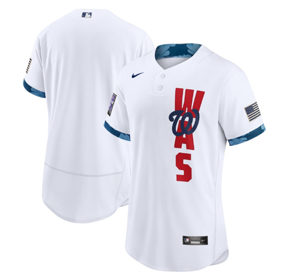 Washington Nationals Blank 2021 White All-Star Flex Base Stitched Jersey