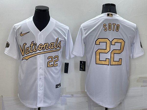 Washington Nationals #22 Juan Soto White 2022 All-Star Cool Base Stitched Baseball Jersey
