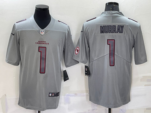 Arizona Cardinals #1 Kyler Murray Gray With Patch Atmosphere Fashion Stitched Jersey