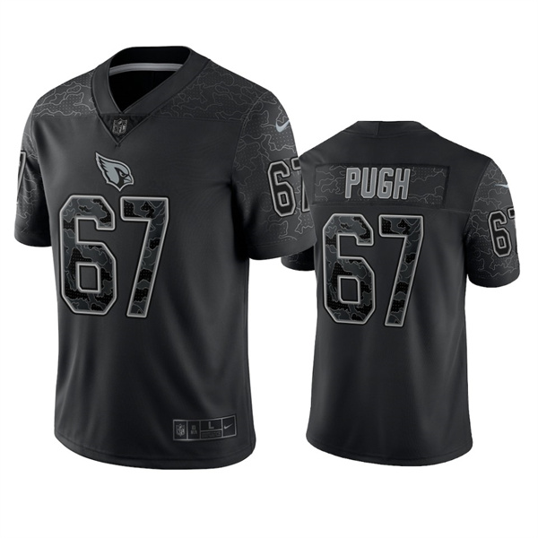 Arizona Cardinals #67 Justin Pugh Black Reflective Limited Stitched Football Jersey