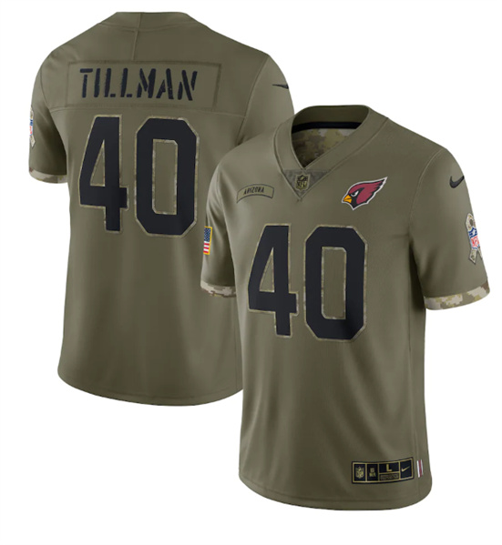 Arizona Cardinals #40 Pat Tillman 2022 Olive Salute To Service Limited Stitched Jersey