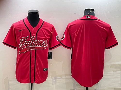 Atlanta Falcons Blank Red With Patch Cool Base Stitched Baseball Jersey