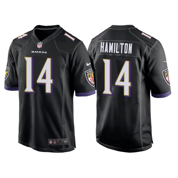 Baltimore Ravens #14 Kyle Hamilton Black Stitched Game Jersey
