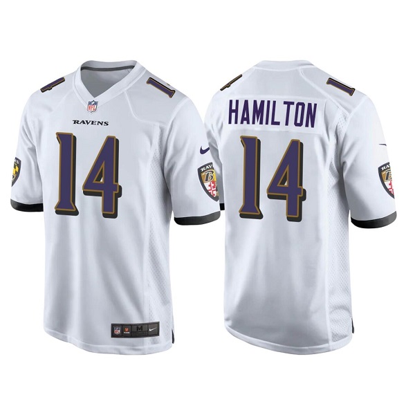 Baltimore Ravens #14 Kyle Hamilton White Stitched Game Jersey