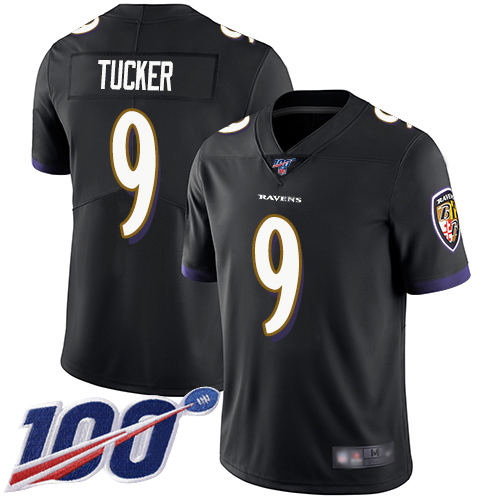 Baltimore Ravens #9 Justin Tucker Black 2019 100th Season Vapor Untouchable Limited Jersey