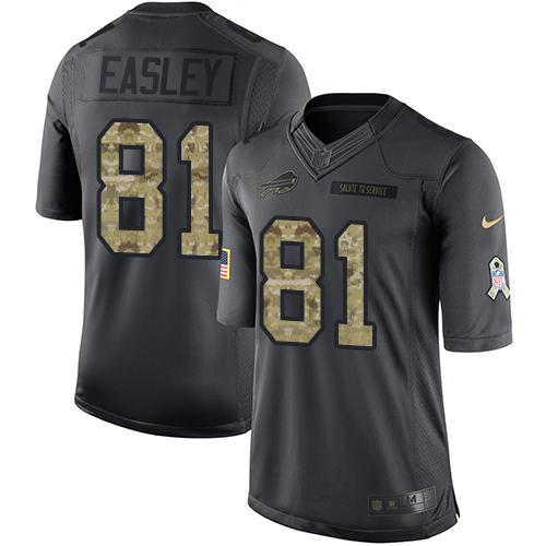 Bills #81 Marcus Easley Black Stitched Limited 2016 Salute To Service Nike Jersey