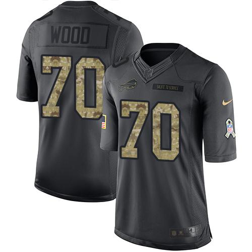 Bills #70 Eric Wood Black Stitched Limited 2016 Salute To Service Nike Jersey