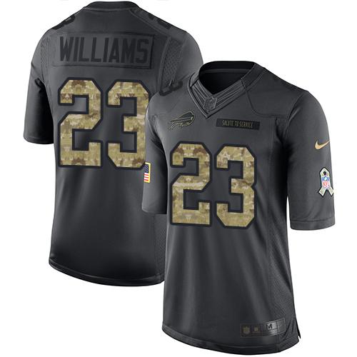 Bills #23 Aaron Williams Black Stitched Limited 2016 Salute To Service Nike Jersey