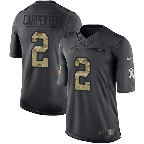 Bills #2 Dan Carpenter Black Stitched Limited 2016 Salute To Service Nike Jersey
