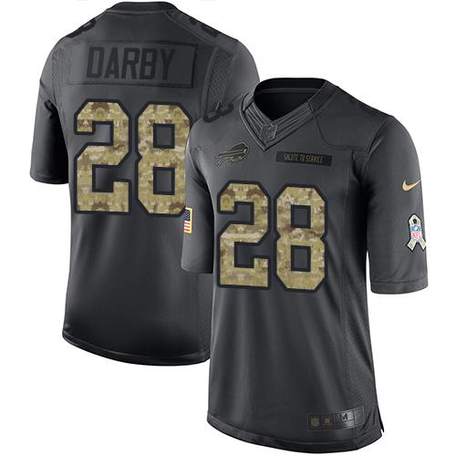 Bills #28 Ronald Darby Black Stitched Limited 2016 Salute To Service Nike Jersey