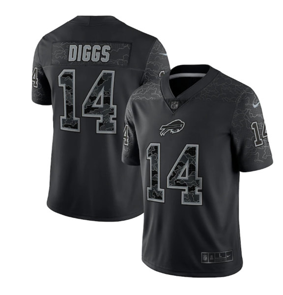 Buffalo Bills #14 Stefon Diggs Black Reflective Limited Stitched Football Jersey