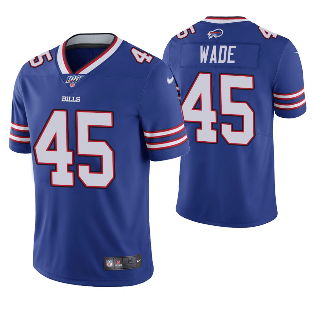 Buffalo Bills #45 Christian Wade 2019 100th Season Blue Vapor Untouchable Limited Stitched Jersey