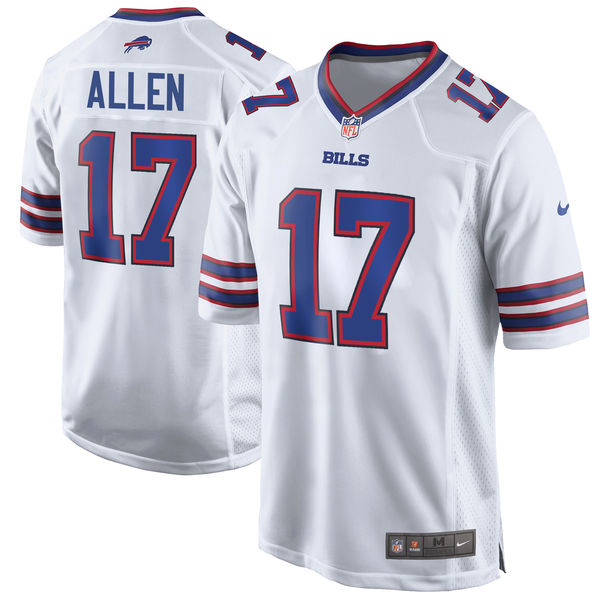 Buffalo Bills #17 Josh Allen White 2018 Draft Pick Game Jersey